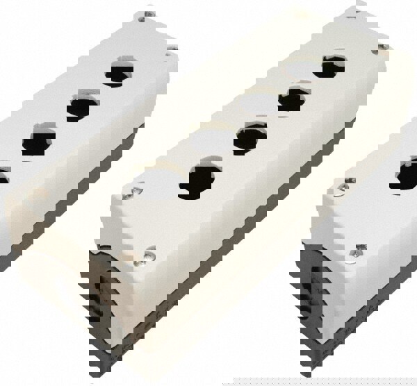 Pushbutton Switch Enclosures; Number of Holes: 4 ; Hole Diameter (mm): 22 ; Material: Plastic ; Overall Depth (Decimal Inch): 2.2000